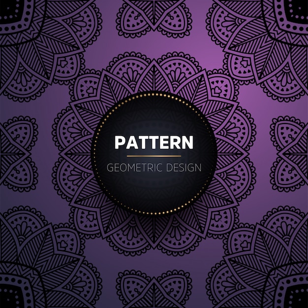 lujo, vendimia, mandala, seamless, patrón
