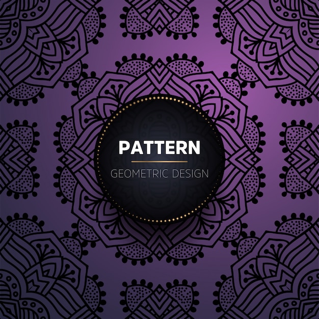lujo, vendimia, mandala, seamless, patrón