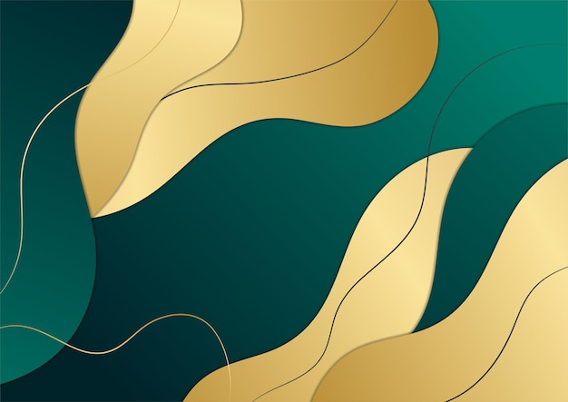 Lujo verde oscuro y oro fondo abstracto