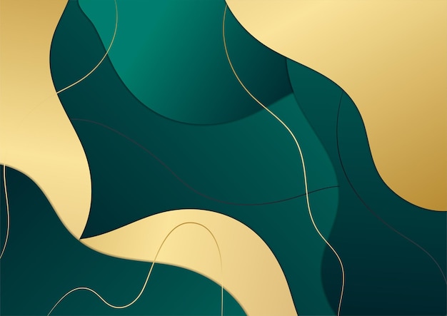 Lujo verde oscuro y oro fondo abstracto