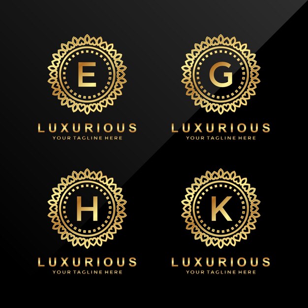 Lujosa letra e, g, h, k logotipo