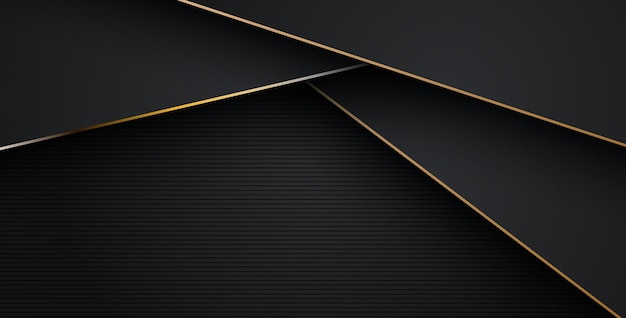 lujoso abstracto negro gris oro línea superposición capas fondo eps10 vector