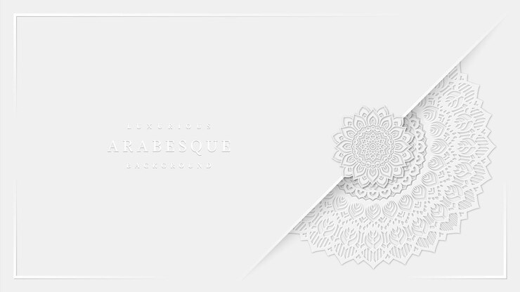 Lujoso arabesco Clean White Mandala style art