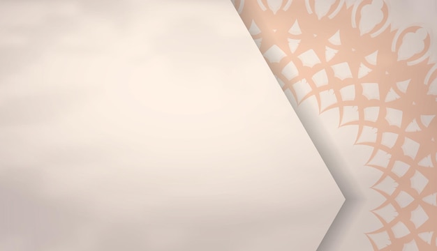 Lujoso banner beige con espacio para su texto y adornos Plantilla lista para imprimir Vector