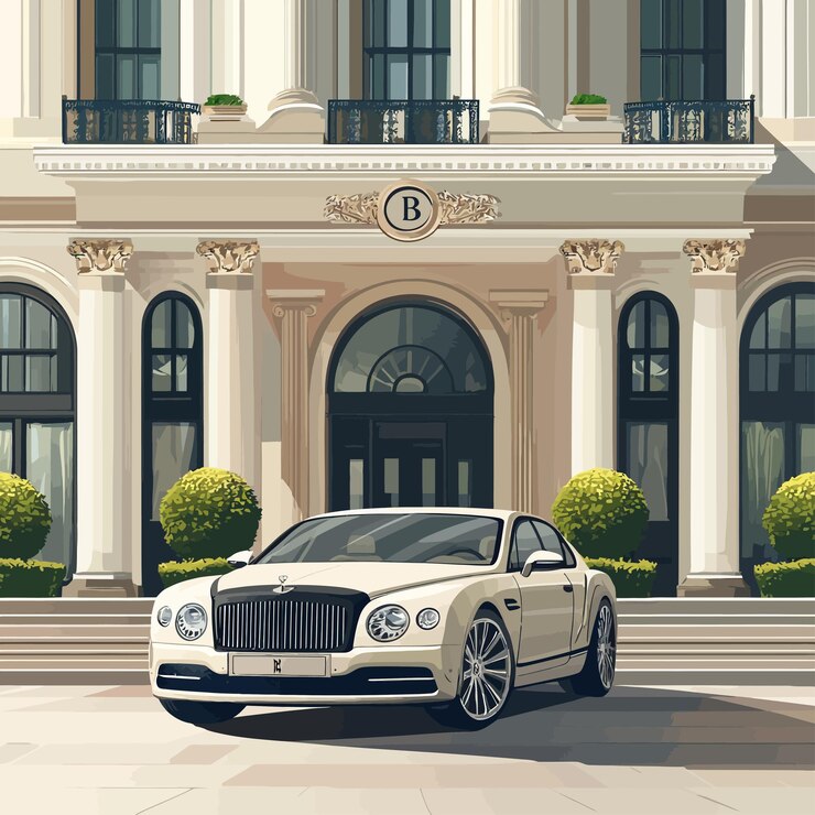 Vector el lujoso bentley flying spur en el hotel