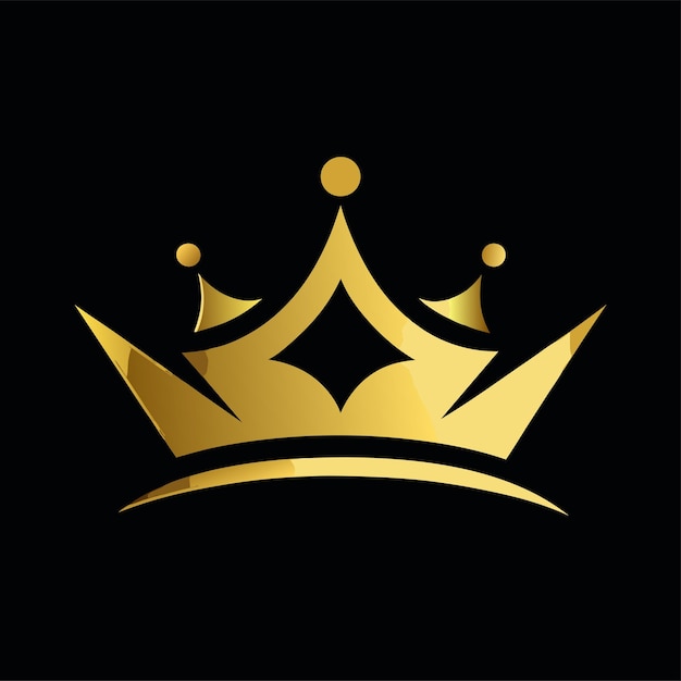 lujoso concepto de diseño del logotipo de la Corona dorada