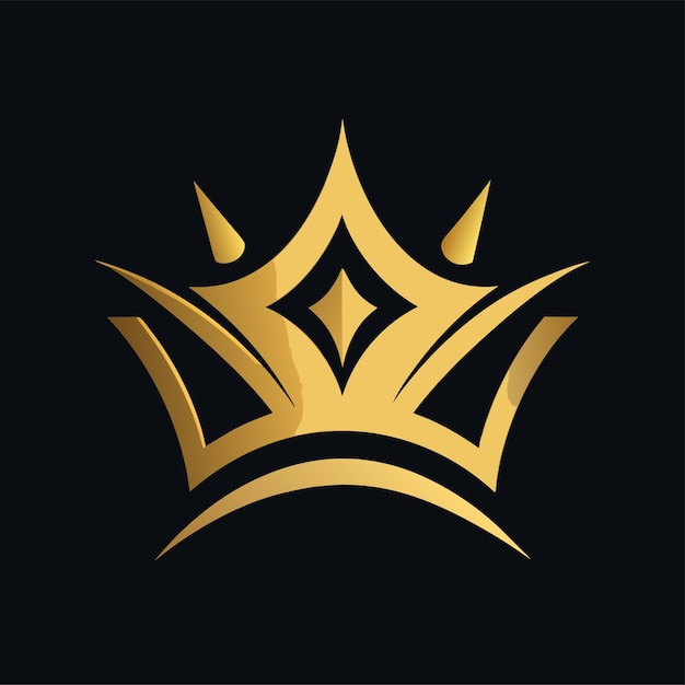 lujoso concepto de diseño del logotipo de la Corona dorada