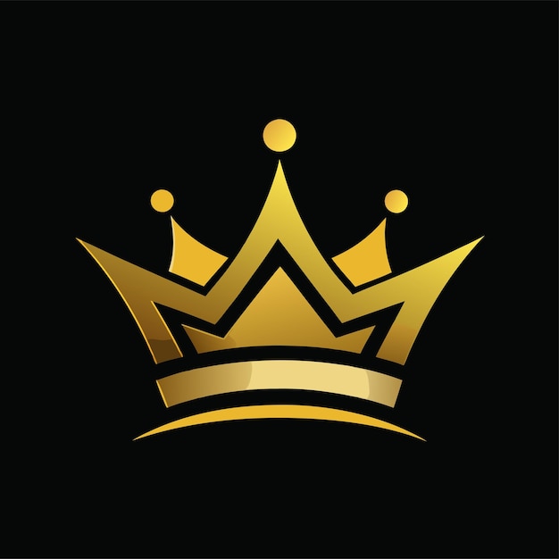 lujoso concepto de diseño del logotipo de la Corona dorada