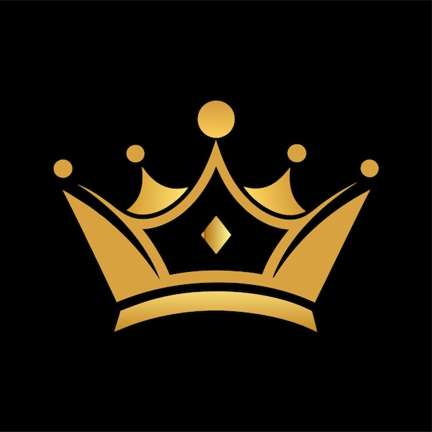 lujoso concepto de diseño del logotipo de la Corona dorada