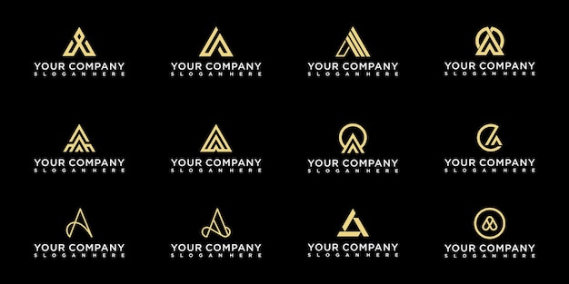 Lujoso diseño de logotipo de letra A para múltiples negocios