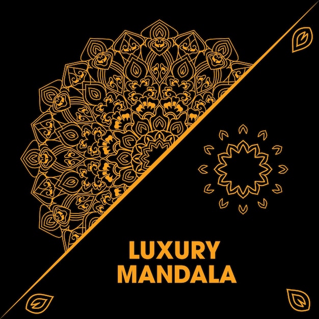 El lujoso diseño de mandala dorada con fines decorativos