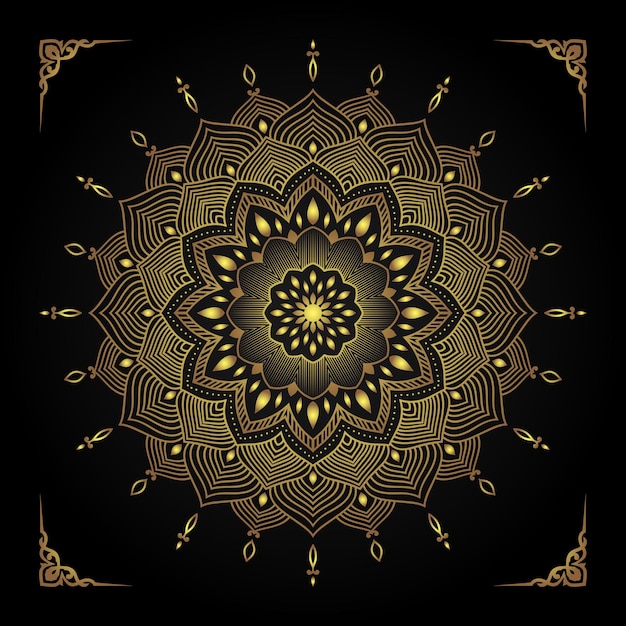 Lujoso diseño de mandala con forma hermosa