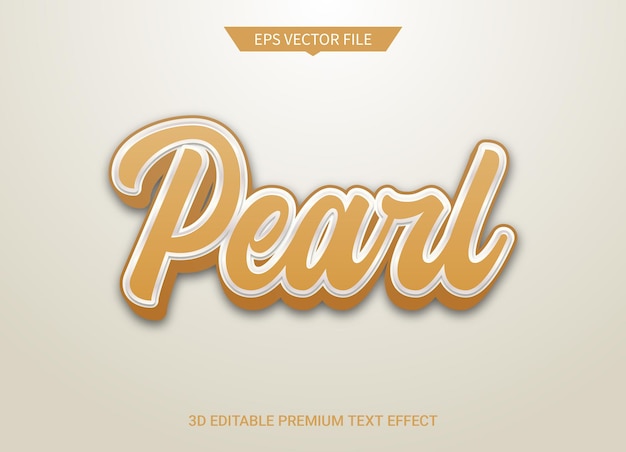 Lujoso efecto de texto editable 3d pearl