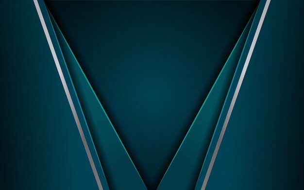 Lujoso fondo azul oscuro con una combinación de línea metálica plateada en estilo 3D