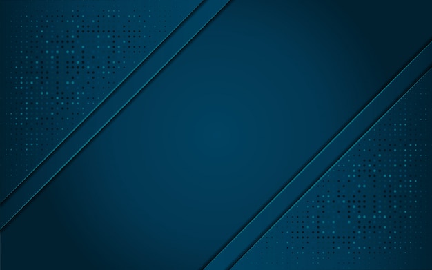 Lujoso fondo azul oscuro con una combinación de línea metálica plateada en estilo 3D