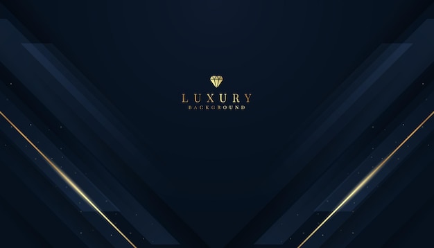 Lujoso fondo azul oscuro con oro brillante y brillo moderno elegante fondo abstracto