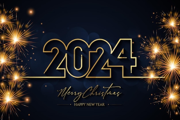 Lujoso fondo de Feliz Año Nuevo con un diseño de vectores de fuegos artificiales
