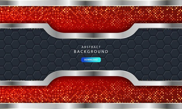 Lujoso fondo oscuro con textura hexagonal de fibra de carbono. Fondo moderno con líneas de metal. Fondo rojo de lujo futurista abstracto.