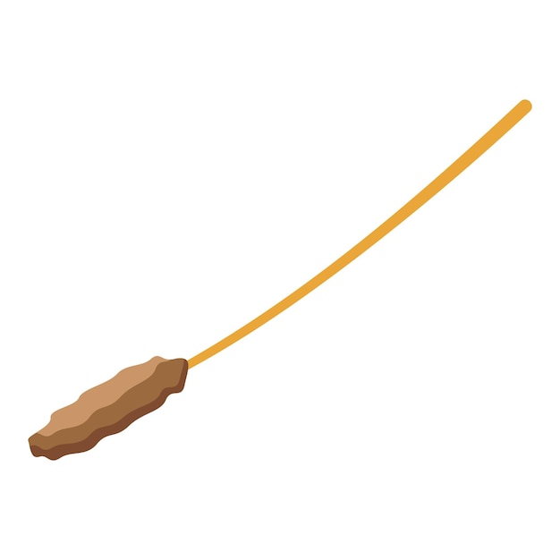 Lula kebab en un pinchazo con un palo de madera largo para asar