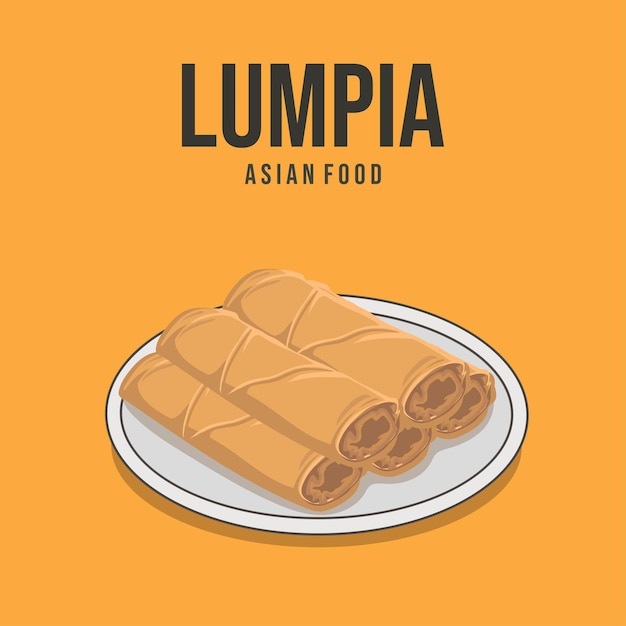 Lumpia Indonesia comida tradicional ilustración vectorial