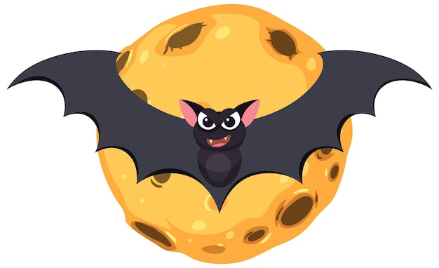 Luna aislada con bate sobre fondo blanco