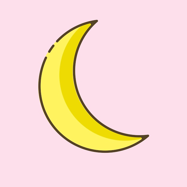 Una luna amarilla sobre un fondo rosa.