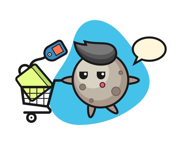 Luna con un carrito de compras