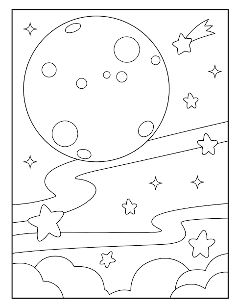 Luna para colorear para niños