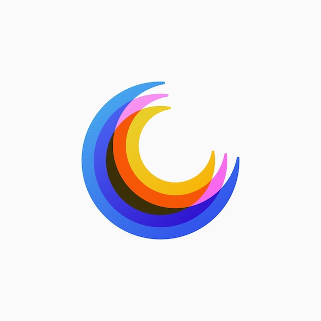 la luna creciente el color de la luna el gradiente colorido el logotipo el icono vectorial la ilustración
