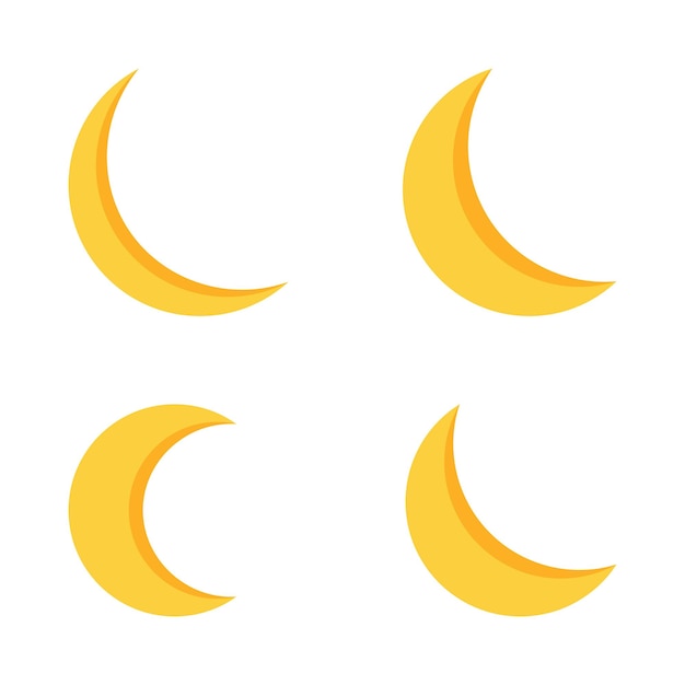 Luna creciente conjunto vectorial de diferentes formas