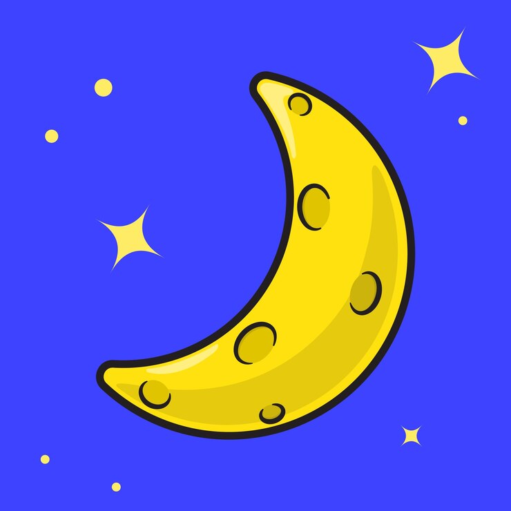 Luna creciente y estrellas