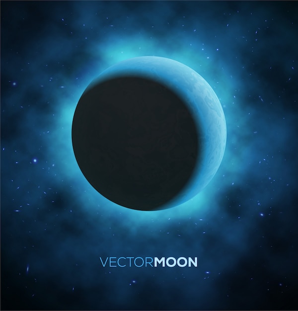 Vector luna creciente. ilustración.