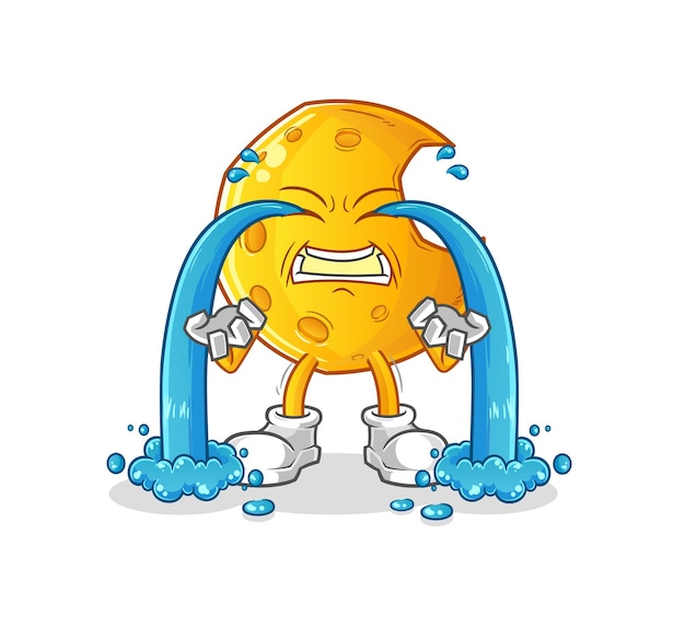 La luna creciente llorando ilustración. vector de personaje