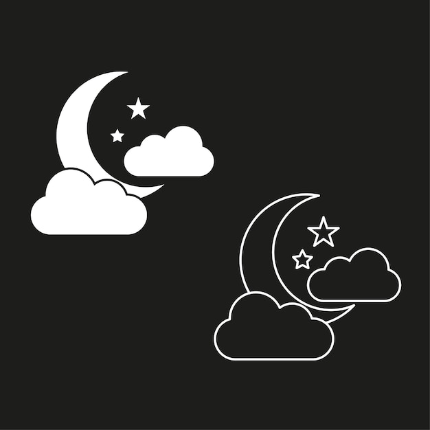 Luna estrella Luna y estrellas en un fondo negro Ilustración vectorial EPS 10 imagen de archivo