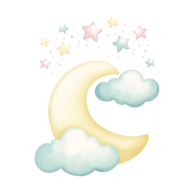 Luna y estrellas pastel