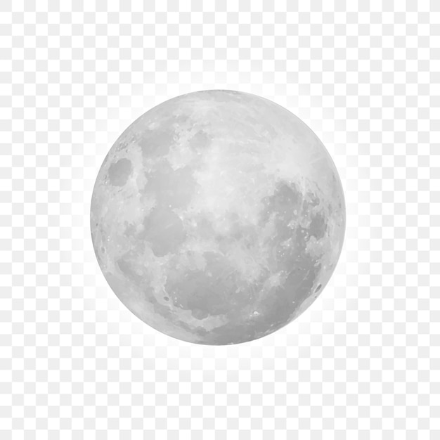 Luna llena realista Astrología o astronomía planeta diseño ilustración vectorial EPS10