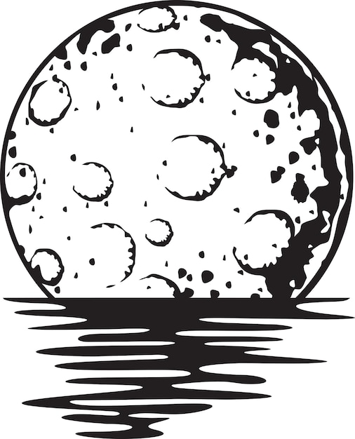 Luna llena reflejada sobre el mar o el océano