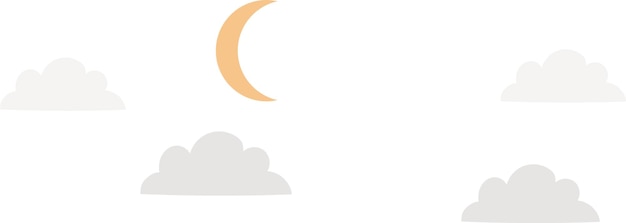 Vector luna con nubes cielo ilustración vectorial