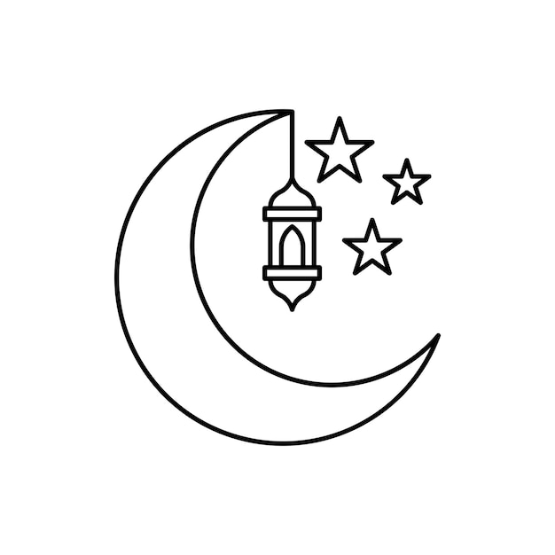 Luna de Ramadán y linterna