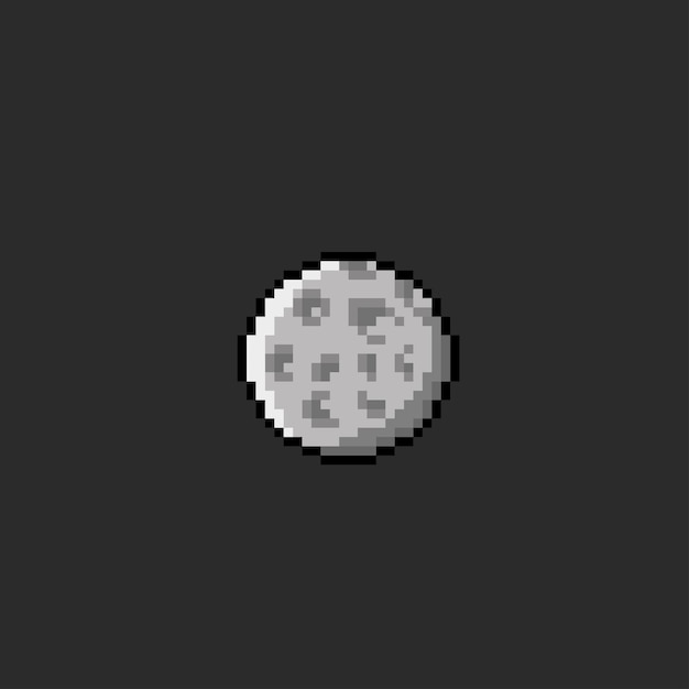 una luna redonda con estilo pixel art