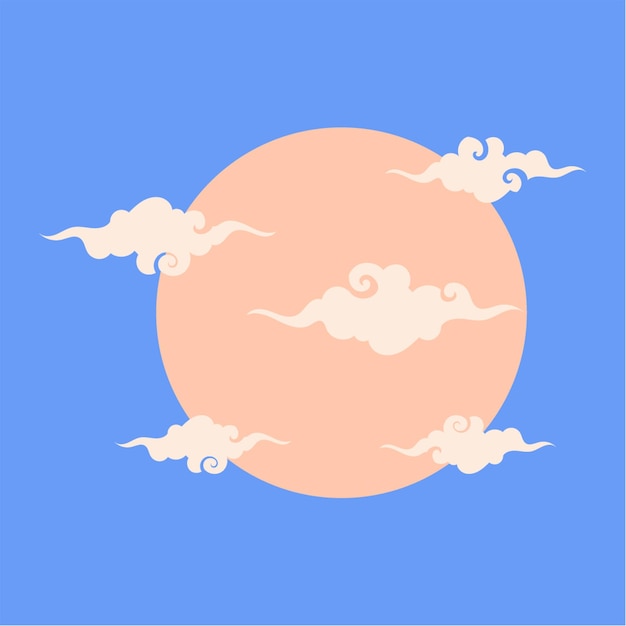 una luna rosa con nubes y la luna en el cielo