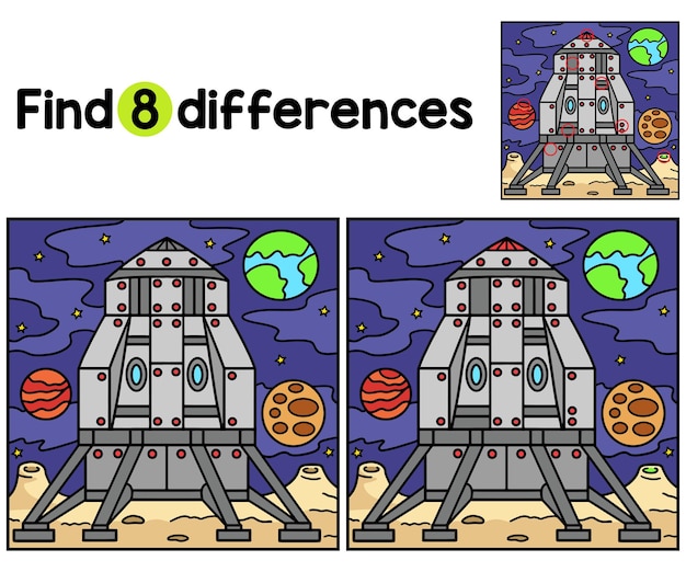 Lunar Lander en la Luna Encuentra las diferencias