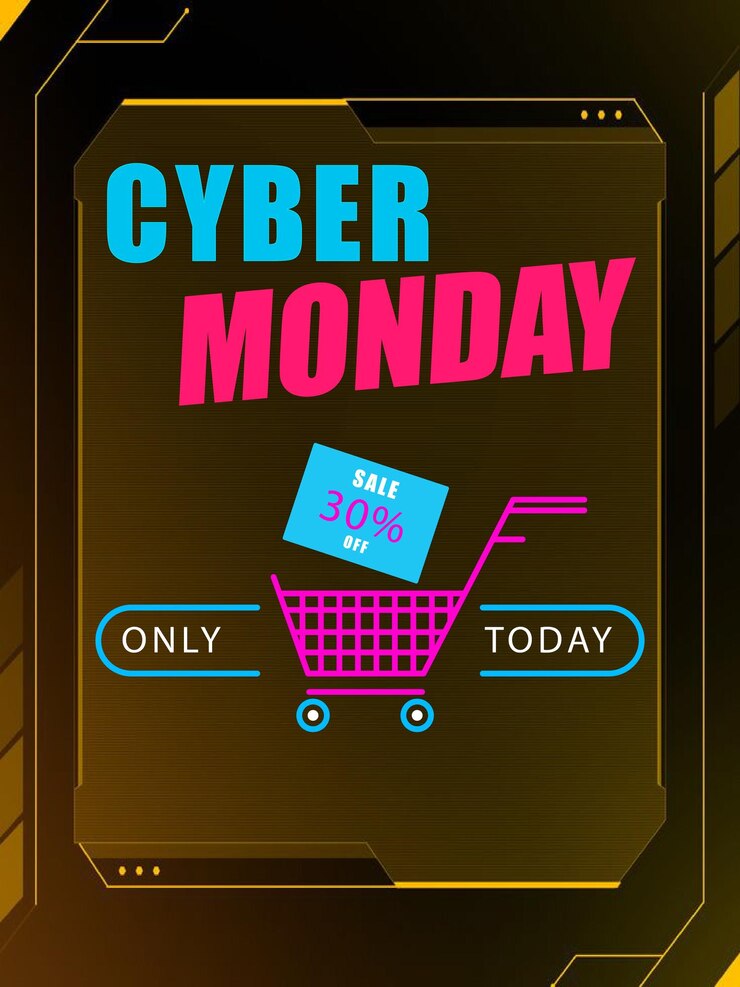 Vector el lunes cibernético y el diseño