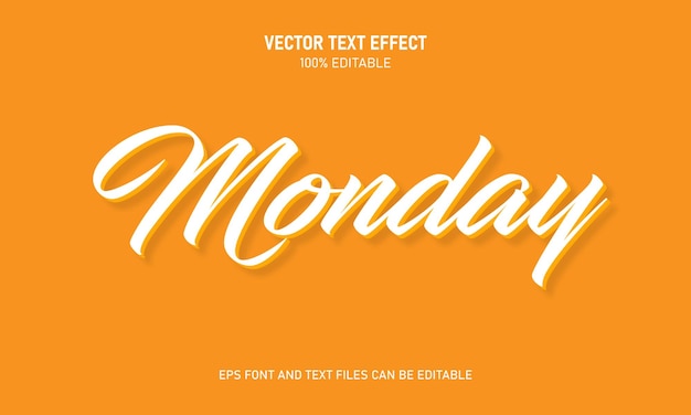 Lunes efecto de texto editable 3d