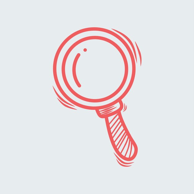 Lupa dibujada a mano icono de búsqueda de garabatos excelente ilustración vectorial