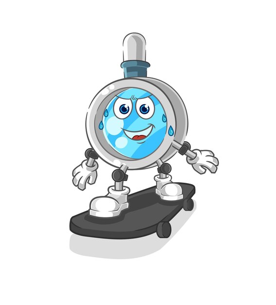 lupa, equitación, patineta, caricatura, carácter, vector