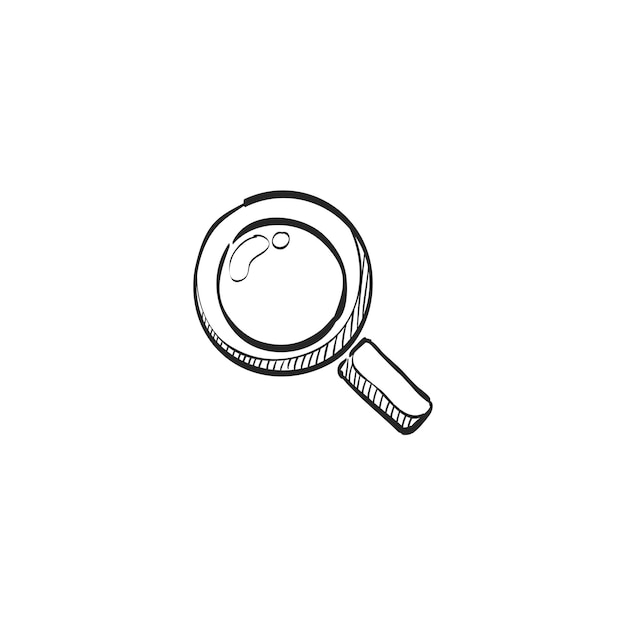 Lupa de icono de boceto dibujado a mano