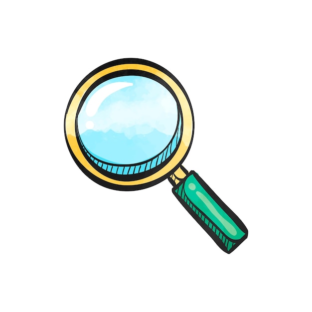 Lupa de icono de estilo acuarela