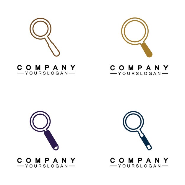 Lupa línea icono contorno vector señal Búsqueda símbolo logotipo ilustración