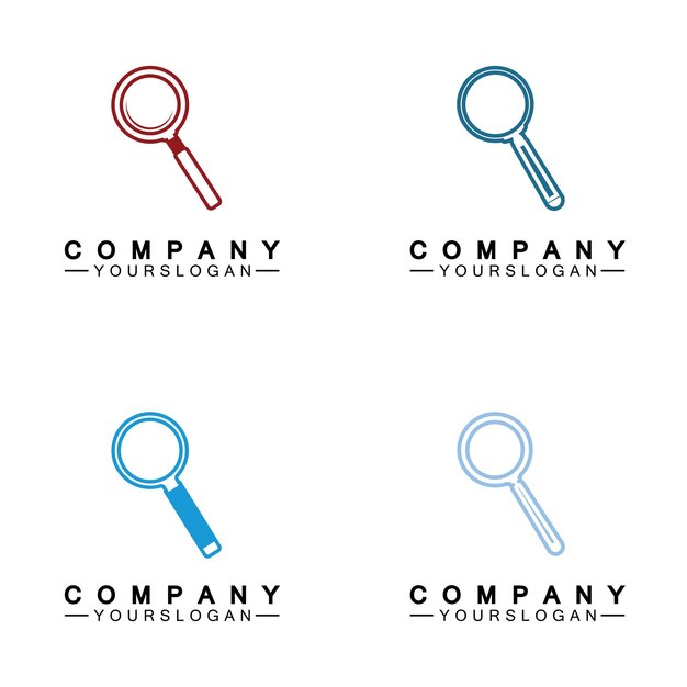 Lupa línea icono contorno vector señal Búsqueda símbolo logotipo ilustración